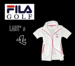 レディースL◇FILA GOLF◇半袖フルジップシャツ 白