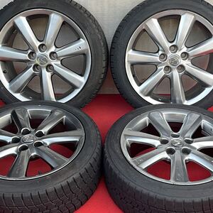 75%溝有。TOYOTA 純正 GRS180 GRS182 GRS184 クラウン アスリートゼロクラ18インチ×8J +50 5H 114.3 GOODYEAR 225/45R18スタッドレス4本。