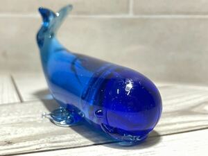 ★ミニチュアガラス細工★【海のなかまたち】ブルー鯨