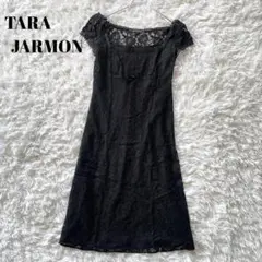 TARA JARMON タラ　ジャーモン　ブラック　総柄　レースワンピース　刺繍