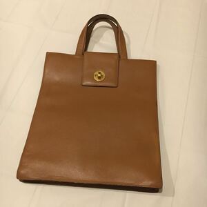 美品 希少 レア イタリア製 BVLGARI ブルガリ ハンドバッグ レザー ブラウン RV EREM バッグ