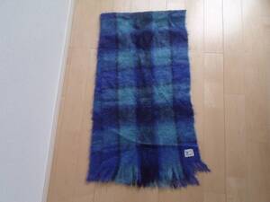 MOHAIR PILE 大判 ストール 膝掛け MADE IN SCOTLAND スコットランド製 70%MOHAIR 30%WOOL