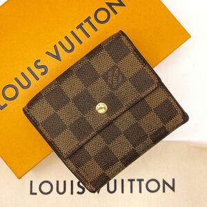 ★美品★【A1118】LOUIS VUITTON ルイヴィトン ダミエ ポルトフォイユ エリーズ Wホック 三つ折り財布 ブラウン系 N61654/SP0016