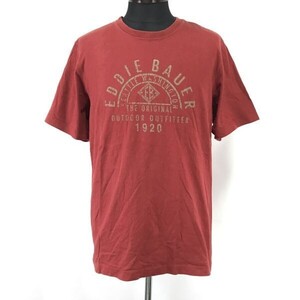 Eddie Bauer/エディーバウアー★半袖Tシャツ【メンズL/red/赤】コットン/Tops/Shirts◆BH839