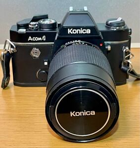 RBT114a コニカ KONICA Acom-1 ボディ ブラック ＋ HEXANON AR 35-70mm F3.5 シャッター/セルフタイマーOK 昭和レトロ 一眼レフカメラ