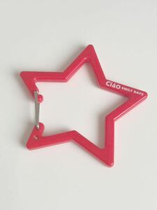 未使用品　美品　ちゃお　Ciao キーリング　カラビナ　プラスチック製　星型　スター型　7.5cm キーホルダー