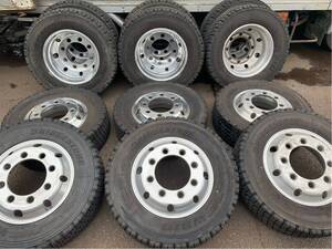 低床 245/70R19.5　136/134 BS W910 2018年 アルミホイール　19.5×6.75　147　8穴　住友 BS製 磨き済み 10本値段