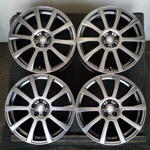 管理番号：S12-157【4本価格】【18x7.5J 5x100 ET+48 ハブ67.1】新品未使用・B win ISX・インプレッサ レガシィ等・適格請求書発行可能