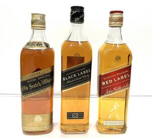 Johnnie Walker/ジョニーウォーカー/ブラックラベル×2/レッドラベル×1/ブラックラベル12years/ウィスキー/返品不可/送料落札者負担