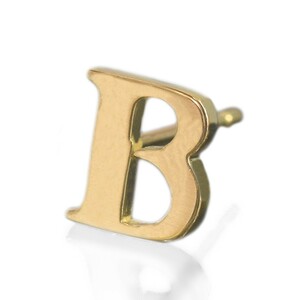 【バラ売り/1個】 ピアス 18金 イエローゴールド B イニシャルのピアス アルファベット 文字｜K18YG 18k レディース メンズ