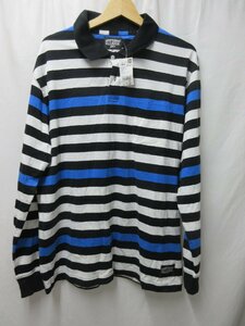 □1000円～未使用　　ステューシー stussy　ボーダーポロシャツ　サイズL