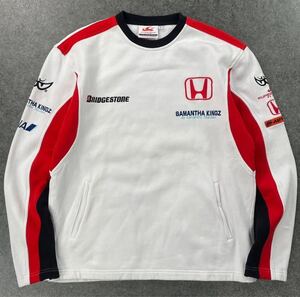 SUPER AGURI F1 TEAM HONDA スーパーアグリ F-1 レーシング スウェット トレーナー スポンサー ロゴ ワッペン 刺繍 ホワイト 白 メンズ