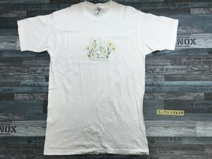 HEAVY メンズ 蓮の花 プリント 半袖Tシャツ L 白