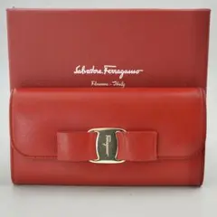 【極美品】Salvatore Ferragamo リボン　バイカラー　フラップ