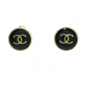 シャネル CHANEL ピアス 金属素材 黒×ゴールド ココマーク/ゴールド金具 A21V 美品 アクセサリー（耳）