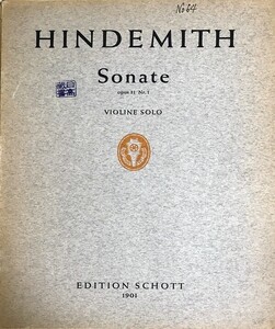 ヒンデミット ヴァイオリン・ソナタ・Op.31・No.1 (ヴァイオリン・ソロ) 輸入楽譜 Hindemith Violin Sonata Op. 31, No. 1 洋書