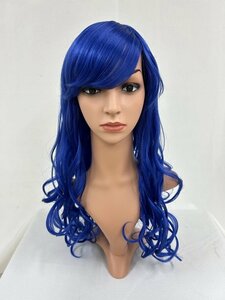 Wigs2you C-003 ブルー コスプレウィッグ アニメ アイドル風 耐熱コスプレウィッグ★パーマロングスタイル