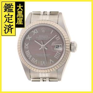 [Y番 2002年］ROLEX ロレックス レディース オートマチック デイトジャスト26 79174NR ブラックシェルローマン文字盤【430】