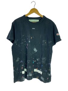 OFF-WHITE◆17AW/GALAXY BRUSHED TEE/Tシャツ/S/ブラック/総柄/OMAA002F17620017