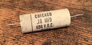 ビンテージ Chicago .1 600v コンデンサ (シングル/.1シングル)(在庫2)