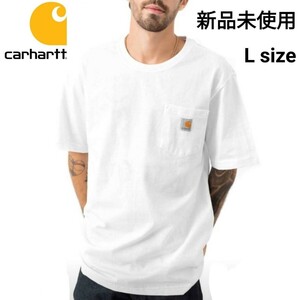 新品未使用 カーハート 半袖 ポケット Tシャツ ホワイト CARHARTT K87 WHT Lサイズ 白