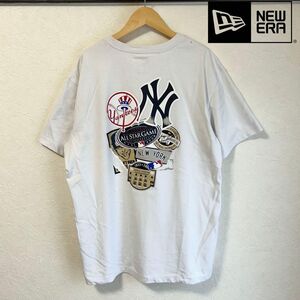 NEW ERA ヤンキース 半袖Tシャツ メンズ 2XLホワイト白プリントロゴ