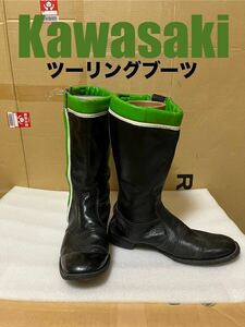 【 Kawasaki 】カワサキ ツーリングブーツ レザー ローソンカラー 28cm ヴィンテージ（検/旧車/当時物/絶版車/Z400FX/マッハ/KH400/GPZ/Z2