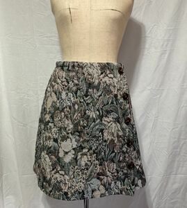 オリーブデオリーブ　ゴブラン　スカート　フリーサイズ　ウエストゴム　OLIVE des OLIVE skirt gobelin weaving pattern elastic waist