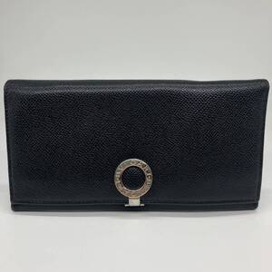 BVLGARI ブルガリ ロゴクリップ 長財布 レザー ブラック系 黒 30412 メンズ