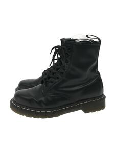 Dr.Martens◆White Stitch 8 Eye Boot/レースアップブーツ/US6/BLK/24758001/1460 WS
