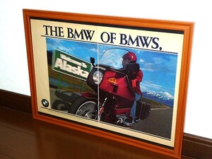 1978年 USA 70s 洋書雑誌広告 額装品 BMW R100RT (A3サイズ) / 検索用 ガレージ 店舗 看板 ディスプレイ 装飾 AD サイン