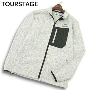 TOURSTAGE ツアーステージ 秋冬 ロゴ刺繍★ 裏起毛 ニット ブルゾン ジャケット Sz.L　メンズ ゴルフ　A4T10020_9#N