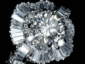 VIL14099SS【1円～】新品【RK宝石】《Diamond》極上ダイヤモンド 特大1.884ct!! 極上脇石ダイヤ 総計1.35ct Pt900 超高級リング ダイヤ