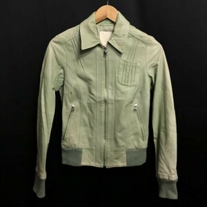 ディーゼル/DIESEL★ラムスキン/レザー/ライダースジャケット【レディースXS/ライトグリーン/green】羊革/sheepskin/Jacket/Jumper◆pBH441