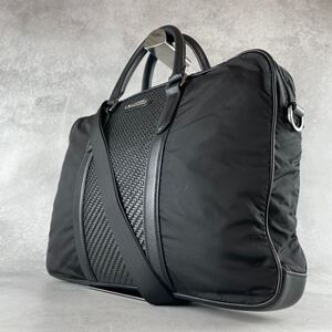 【美品】エルメネジルドゼニア Ermenegildo Zegna ペッレテスータ メンズ ビジネス 2way トートバッグ ショルダー イントレ レザー ロゴ