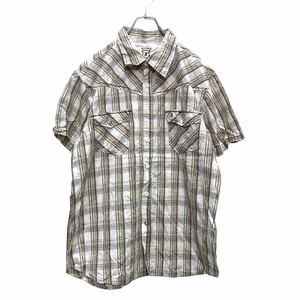 半袖 チェックシャツ XXLサイズ ビッグサイズ ウエスタン スリムフィット 古着卸 アメリカ仕入 a508-5932
