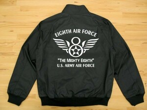 8th AIR FORCE 黒 スイングトップ 白 4XL フライトジャケット ma-1ミリタリー U.S. ARMY AIR FORCE the mighty eighth