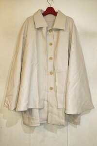 弐9412RM 男物トンビマントコートК麻１００％ 麻色のベージュの無地 ショートインバネス型 新品 麻のコート