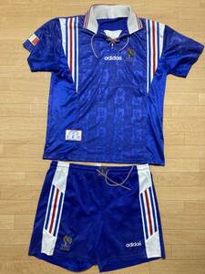 ☆adidas(アディダス) 1996年 フランス代表ユニフォーム上下セット レースアップ ☆ 