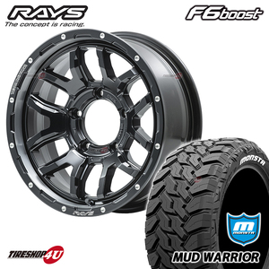 1本価格 RAYS DAYTONA F6 boost 16x6.0J 5/139.7 -5 ブラック MONSTA MUDWARRIOR 235/70R16 ホワイトレター モンスタ ジムニー シエラ JB74