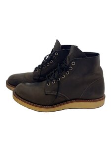 RED WING◆レースアップブーツ・6インチラウンドトゥ/25.5cm/BLK