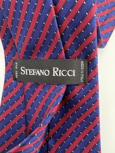 【新品未使用】STEFANO RICCI ステファノリッチ★3万5千円【ネイビー×レッド/レジメンタルストライプ】 ネクタイ