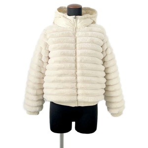 モンクレール ダウンジャケット キッズ Latife ファー フーディ ダウン 954 1A00015 5964D キッズサイズ12 MONCLER 白 【安心保証】