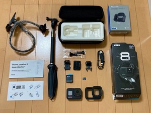 美品【送料無料】GoPro HERO８ BLACK 完備　ゴープロ８　ヒーロー　ブラック　大量　アクセサリー付き　CHDHX-802-FW