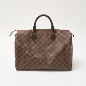 LOUIS VUITTON ルイヴィトン スピーディ 35 N41363 ハンドバッグ ボストンバッグ ダミエ×レザー ブラウン×レッド×ゴールド金具