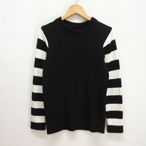 WESTRIDE ウエストライド BORDER SLEEVE MC SWEATER ボーダースリーブ ニット コットン セーター S 10116847