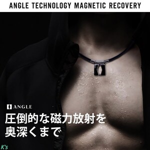 ブラック アングル Lサイズ 磁気 ネックレス ANGLE e.MODEL 01 NECKLACE 同極平行配列 樹脂コーティング ゴルフ スポーツ トレーニング