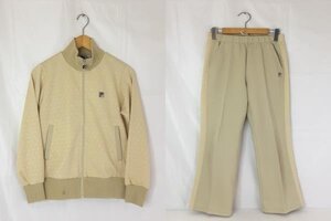 FILA フィラ F総柄トラックジャケット セットアップジャージ サイズ：S カラー：シャンパンゴールド