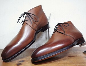 【試し履きのみ/送料無料】英国製 GRENSON/グレンソン チャッカブーツ UK7E 25.5cm相応 ブラウン 茶/cheaney クロケット church