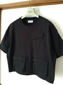 USED◆BEAMS BOY◆半袖カットソー トレーナー スウェット 丸首 カーゴポイント レディーストップス オーバーサイズ ビームス◇黒・フリー